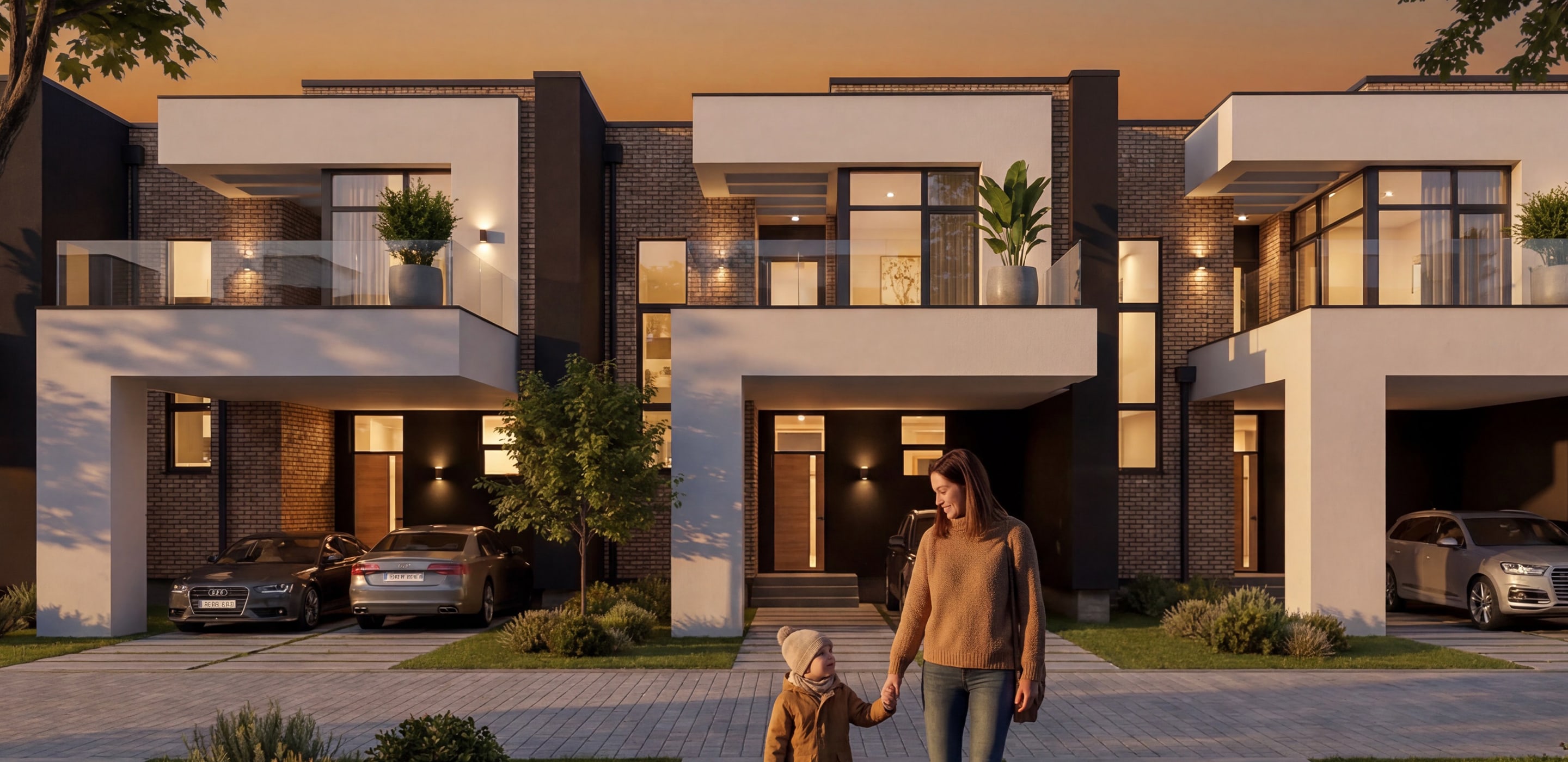 Family Park - таунхауси, вечір